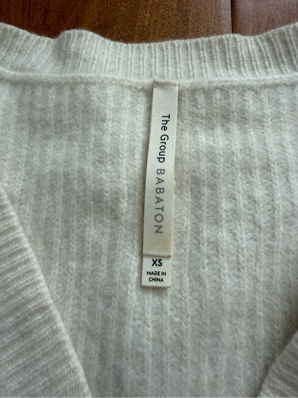 Babaton Cream Ribbed V-Neck Button Cardigan - Picture 2 of 2